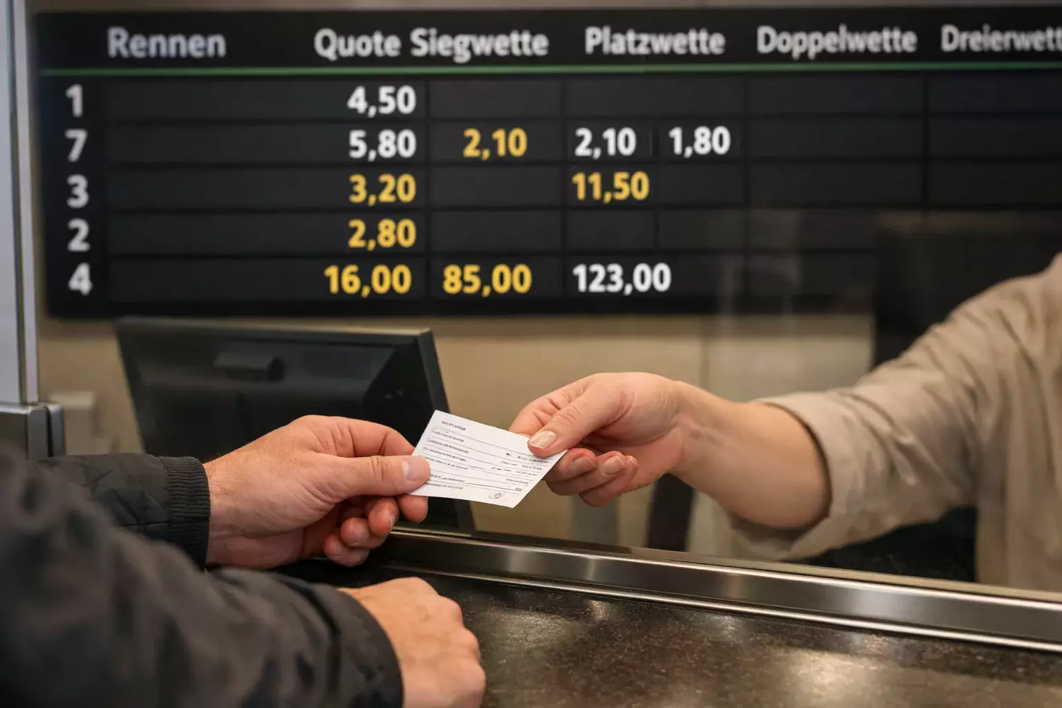 Wettschalter an einer deutschen Rennbahn