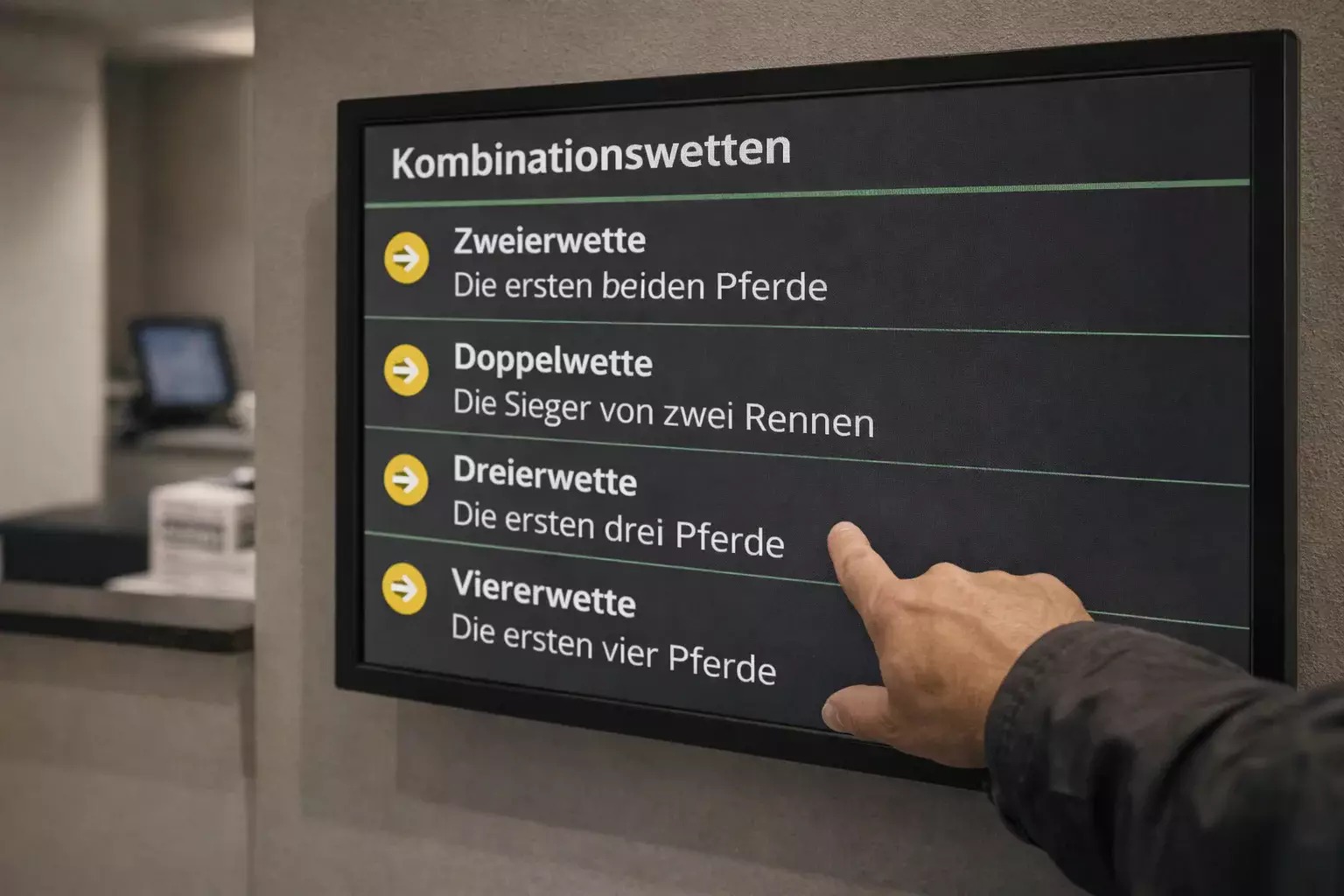 Wettschalter mit digitalem Display für Kombinationswetten